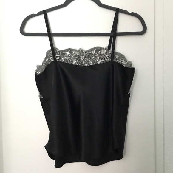 Embroidered Lace Satin Spaghetti Strap Camisole - Picture 3 of 4